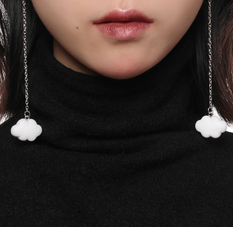 White Dangling Earrings