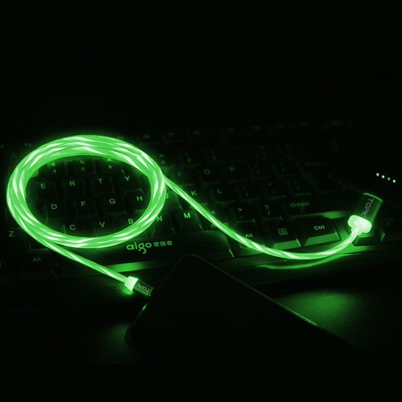LED Flow Glow Lighting Magnetic USB Cable