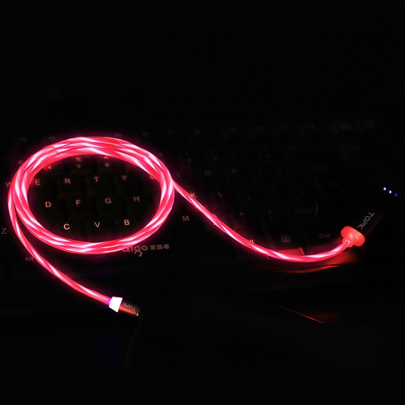 LED Flow Glow Lighting Magnetic USB Cable