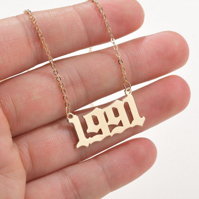 Fashion Year Number Necklace