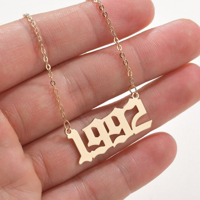 Fashion Year Number Necklace