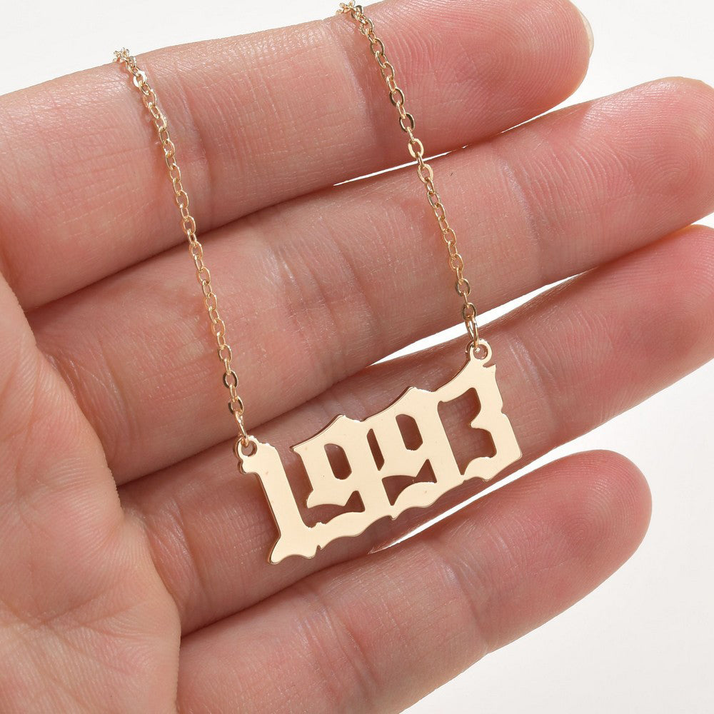Fashion Year Number Necklace
