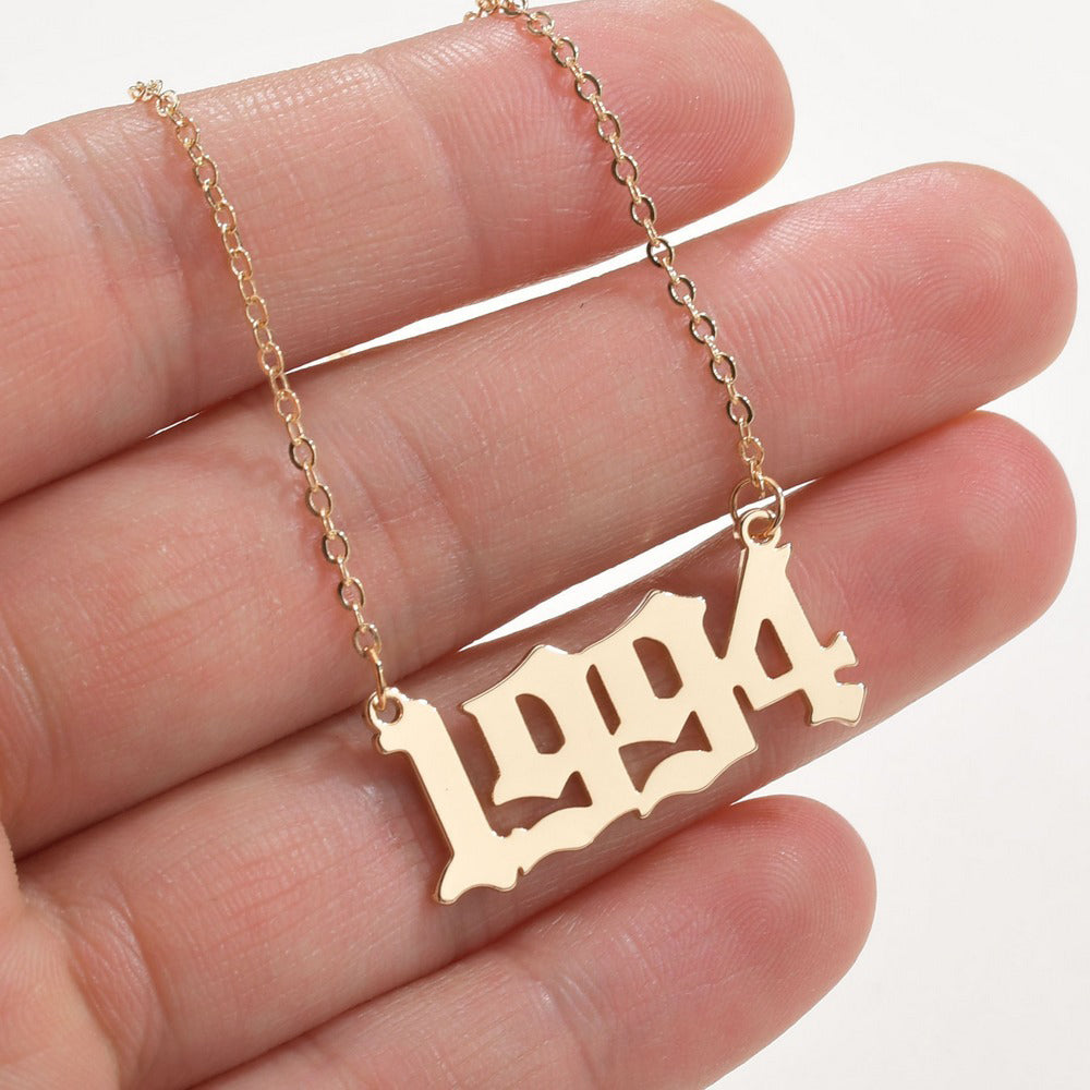 Fashion Year Number Necklace