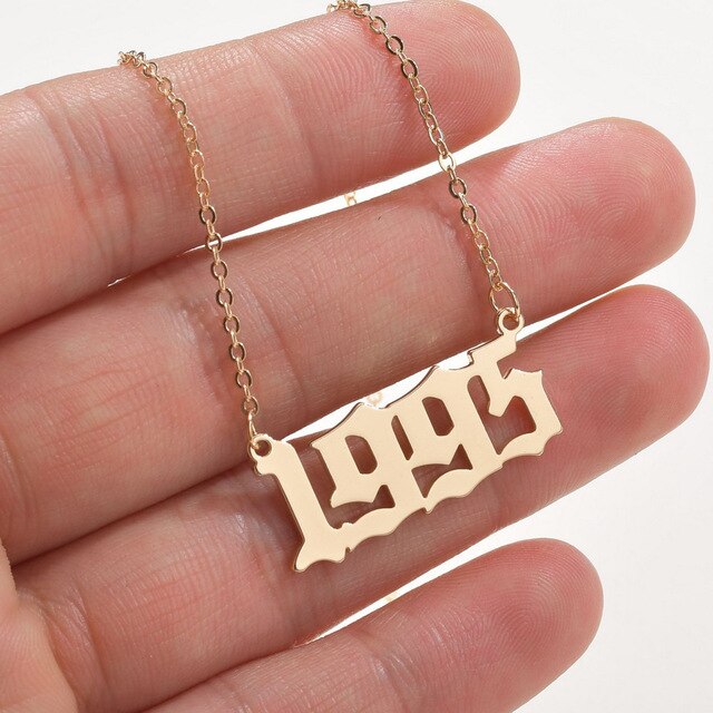 Fashion Year Number Necklace