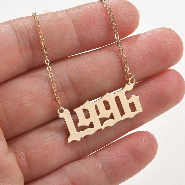 Fashion Year Number Necklace