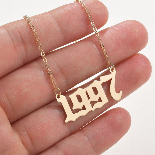 Fashion Year Number Necklace