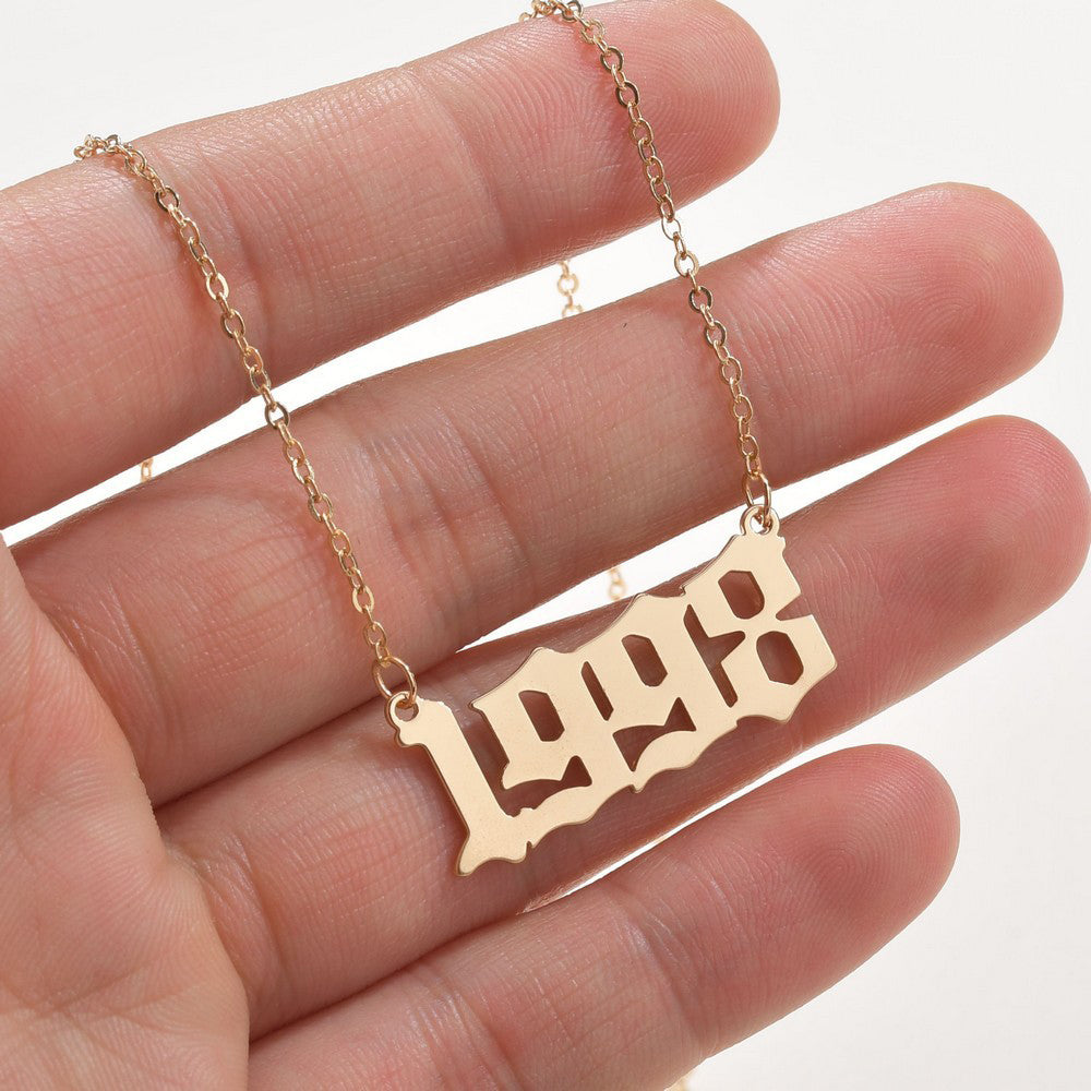 Fashion Year Number Necklace