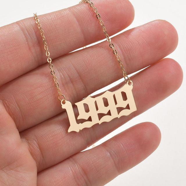 Fashion Year Number Necklace