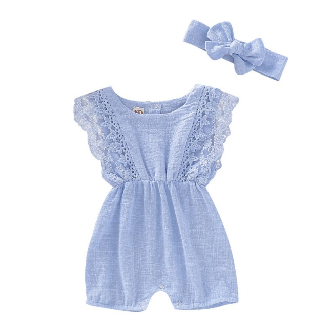 Summer Baby Girl Rompers With Headband