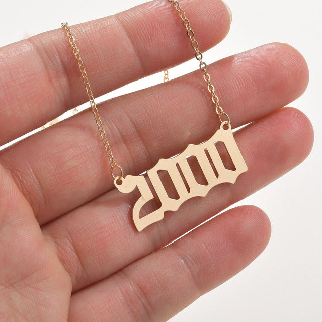 Fashion Year Number Necklace