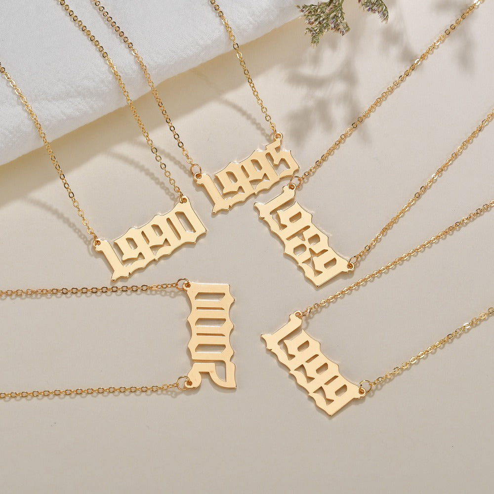 Fashion Year Number Necklace