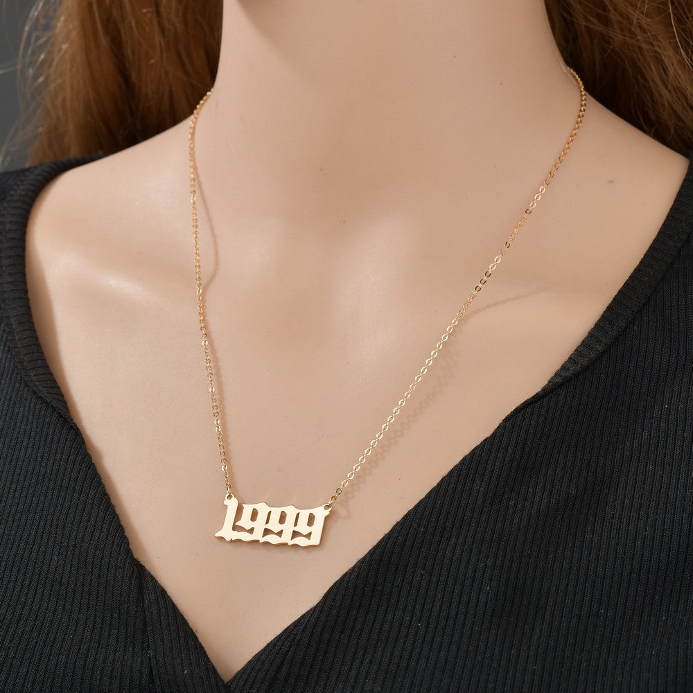 Fashion Year Number Necklace