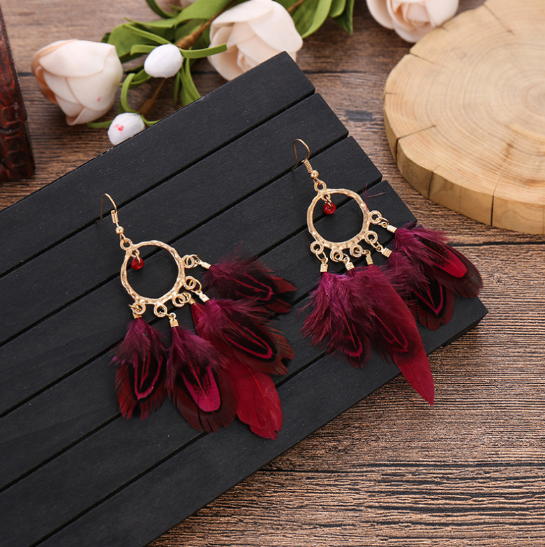 Feather Tassel Earrings