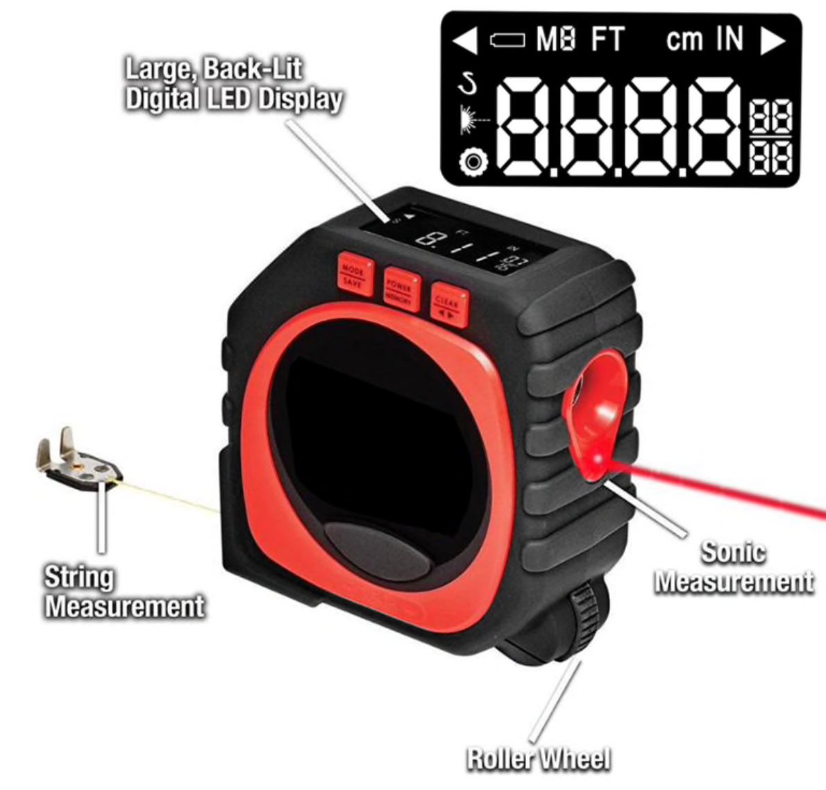 3 in 1 Measuring Tape With Roll