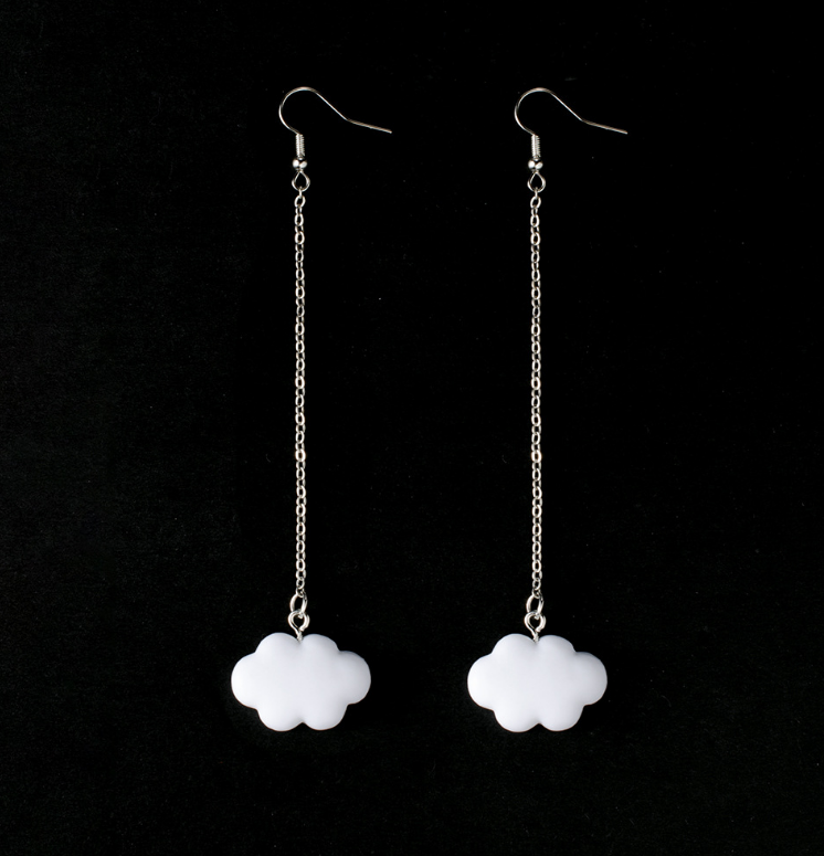 White Dangling Earrings