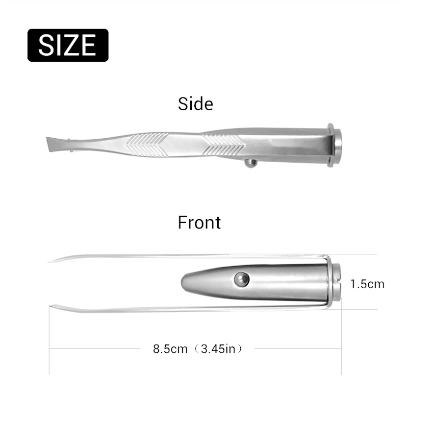 Eyebrow clip with LED light