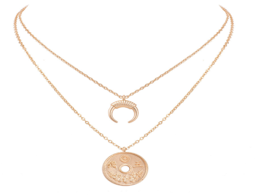 Moon & Sun Double Necklace