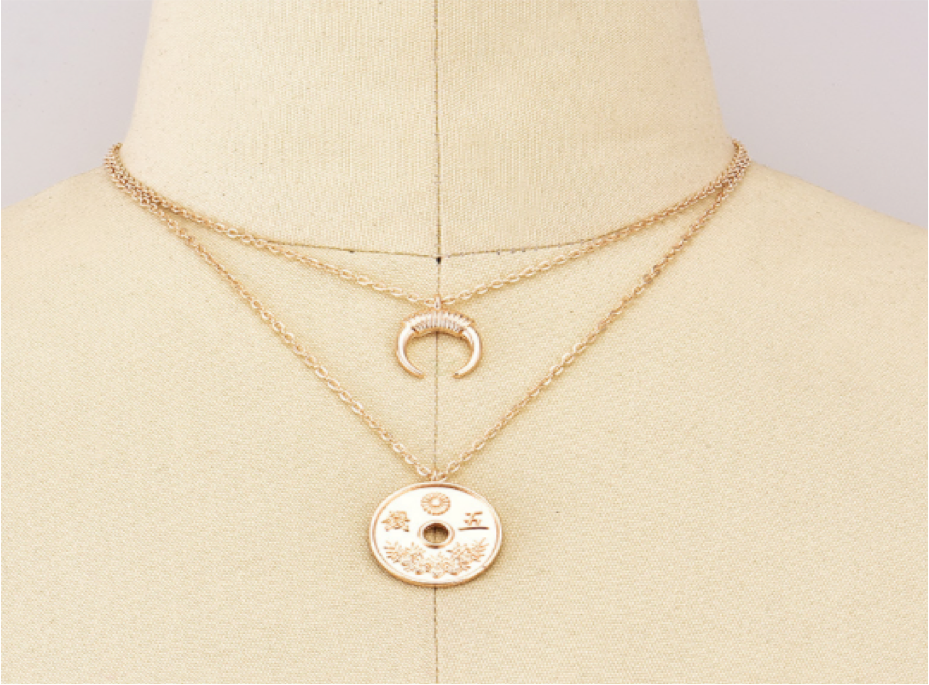 Moon & Sun Double Necklace