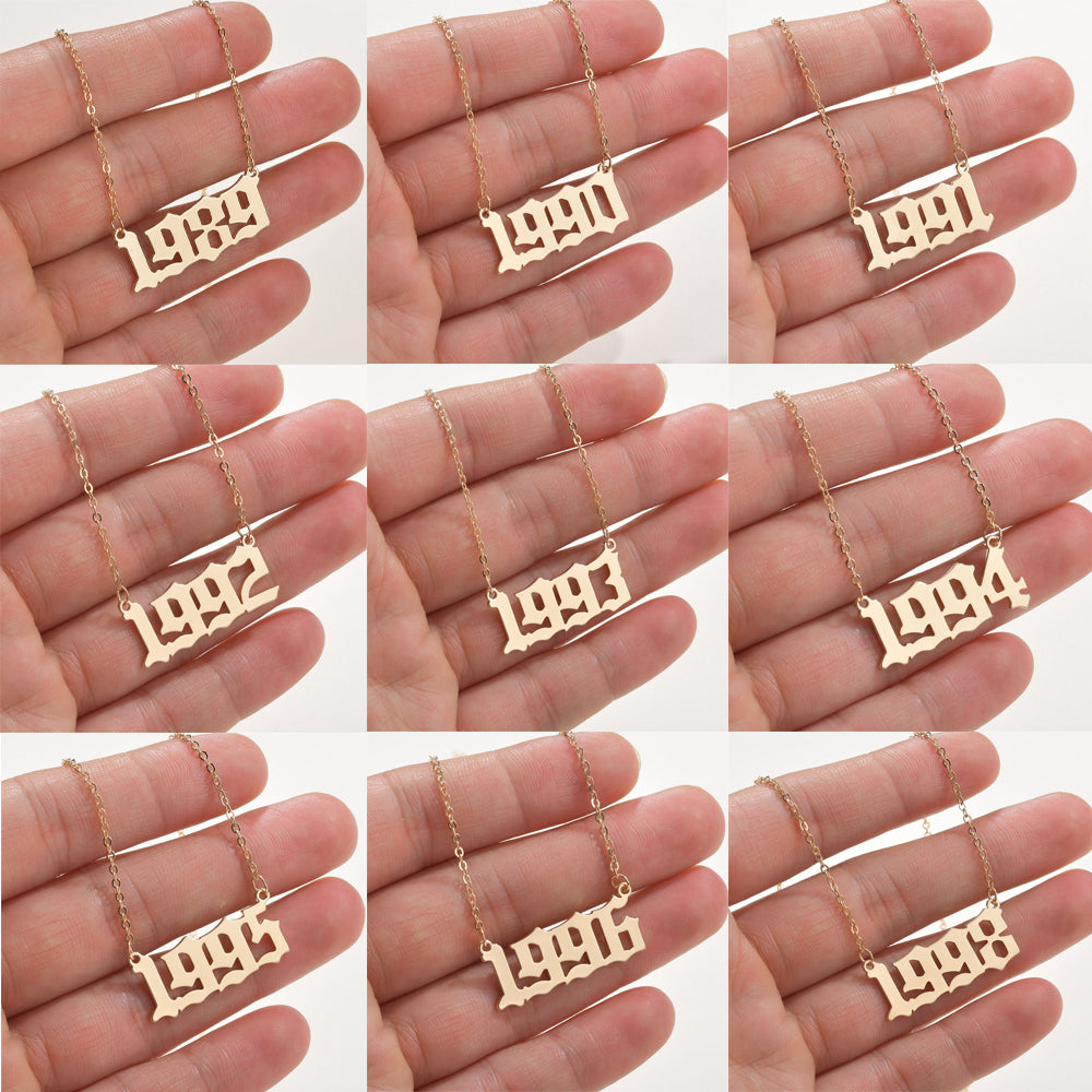 Fashion Year Number Necklace