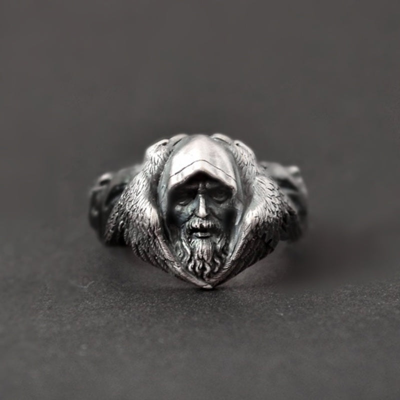 Mythology Odin Old Man Head Ring
