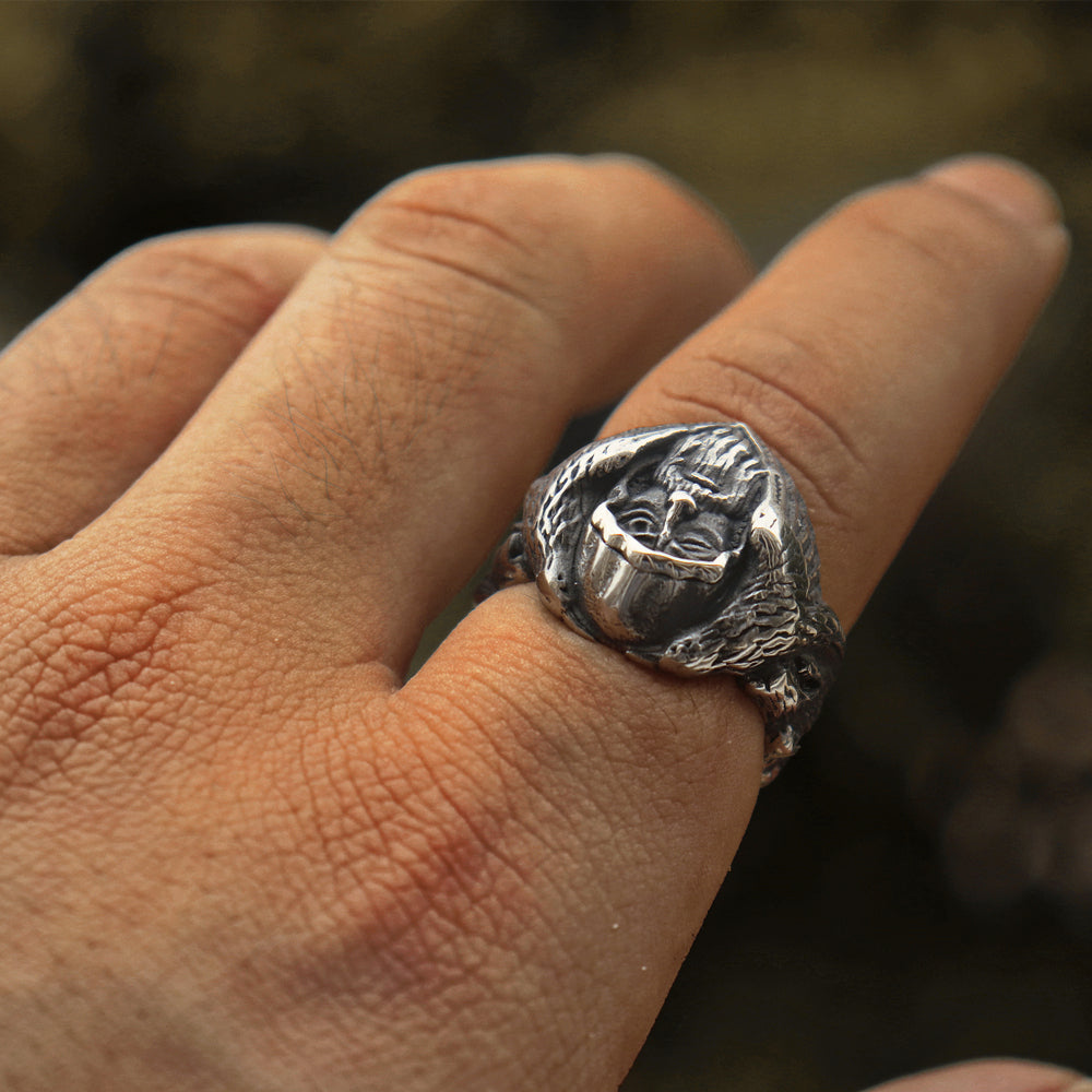 Mythology Odin Old Man Head Ring
