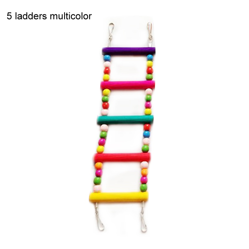 Birds Hanging Colorful Balls Climbing Toy 1 Pcs Parrots Ladders With Natural Wood Bird Toys