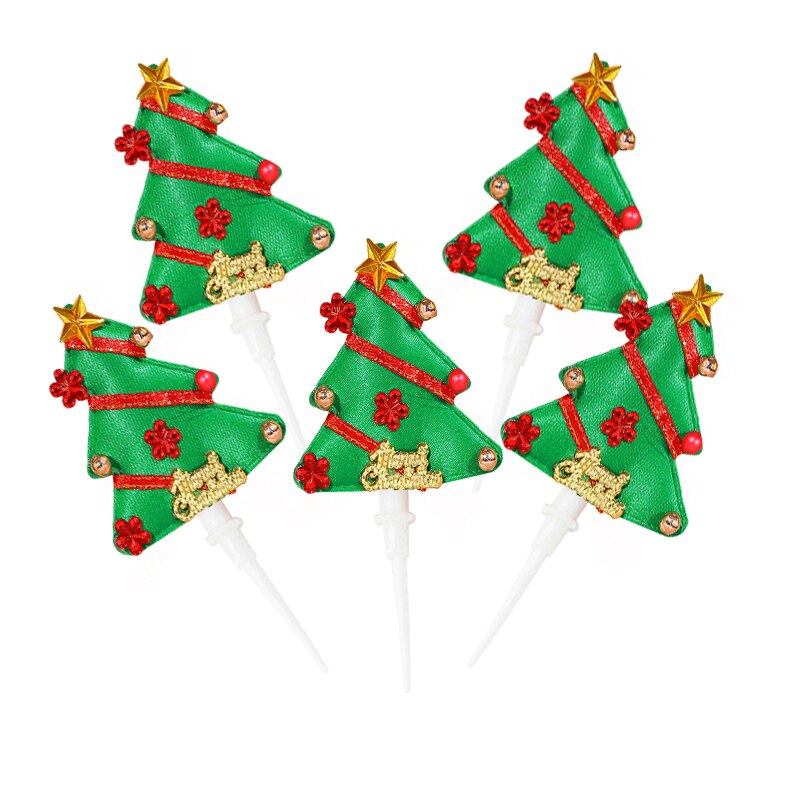 Mini Wreath Xmas Tree Cupcake Toppers