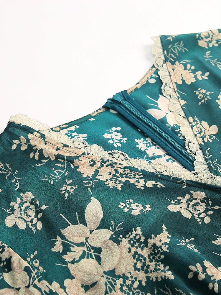 100% Real Summer Silk Dress