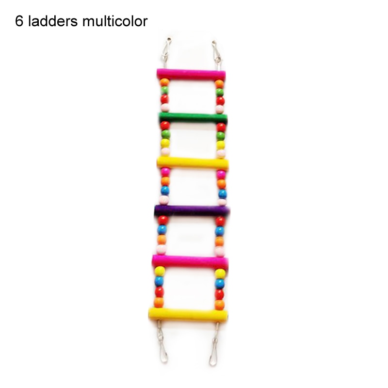 Birds Hanging Colorful Balls Climbing Toy 1 Pcs Parrots Ladders With Natural Wood Bird Toys