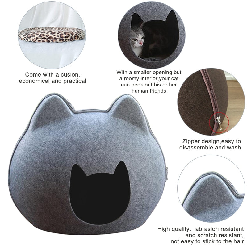 Detachable Cat Cave Bed