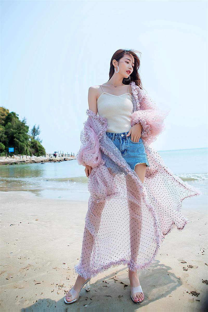 Trendy Summer Transparent Puff Sleeve