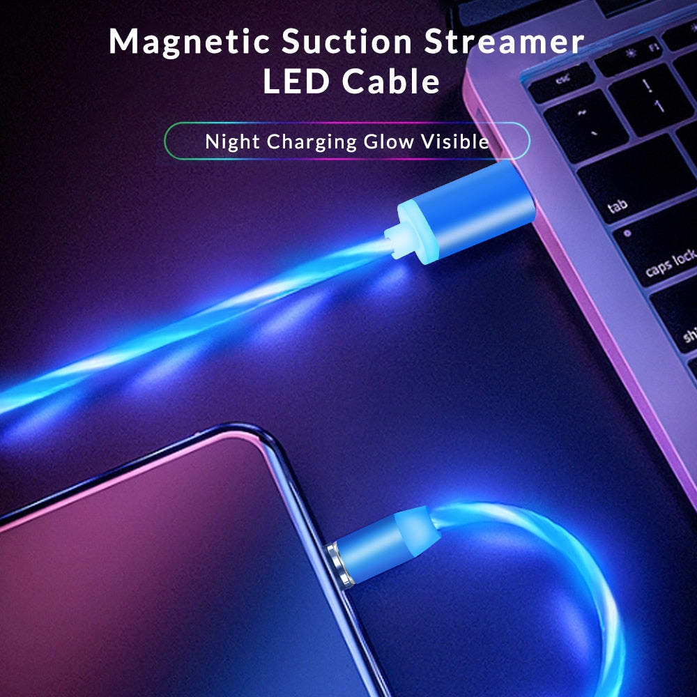 LED Flow Glow Lighting Magnetic USB Cable