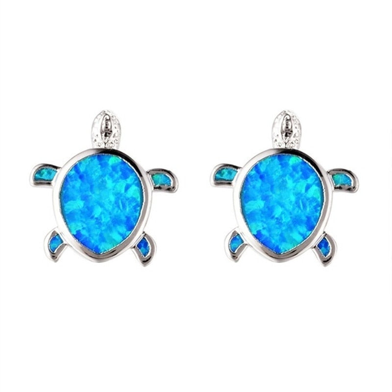 FDLK Fashion Blue Opal Sea Turtle Pendant Necklaces for Women Female Animal Wedding Statement Chain Necklace Ocean Beach Jewelr