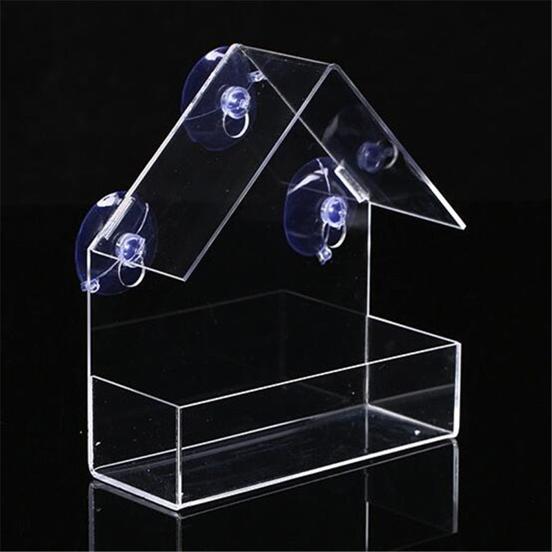 Acrylic Transparent Bird Feeder Window Viewing Bird Feeders