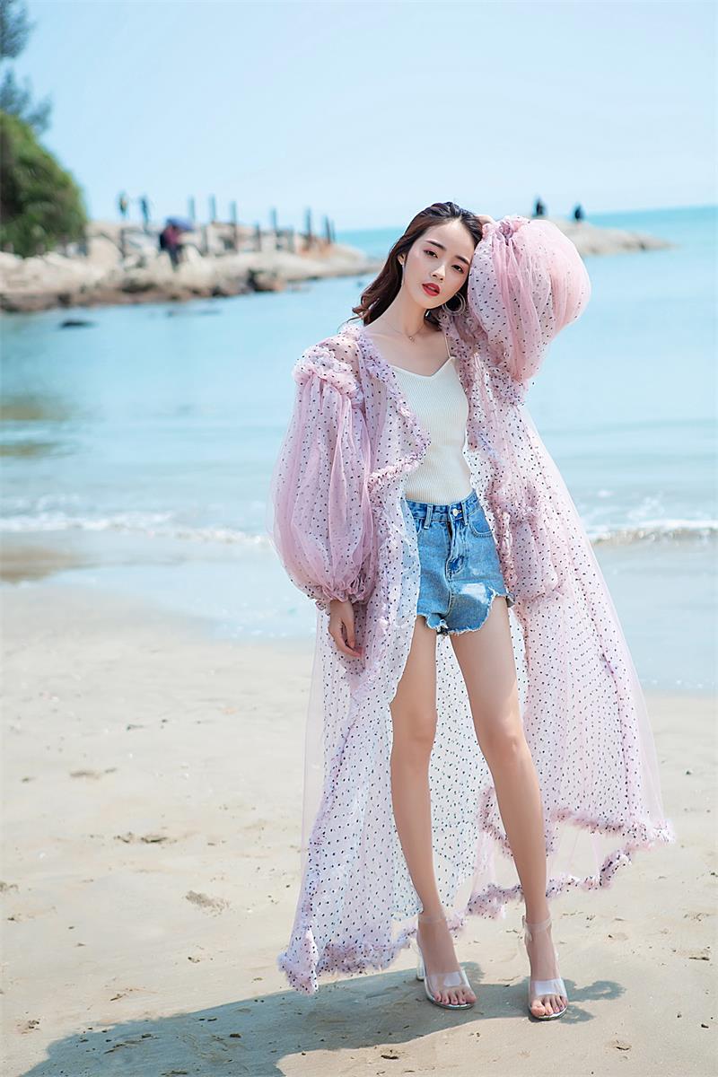 Trendy Summer Transparent Puff Sleeve