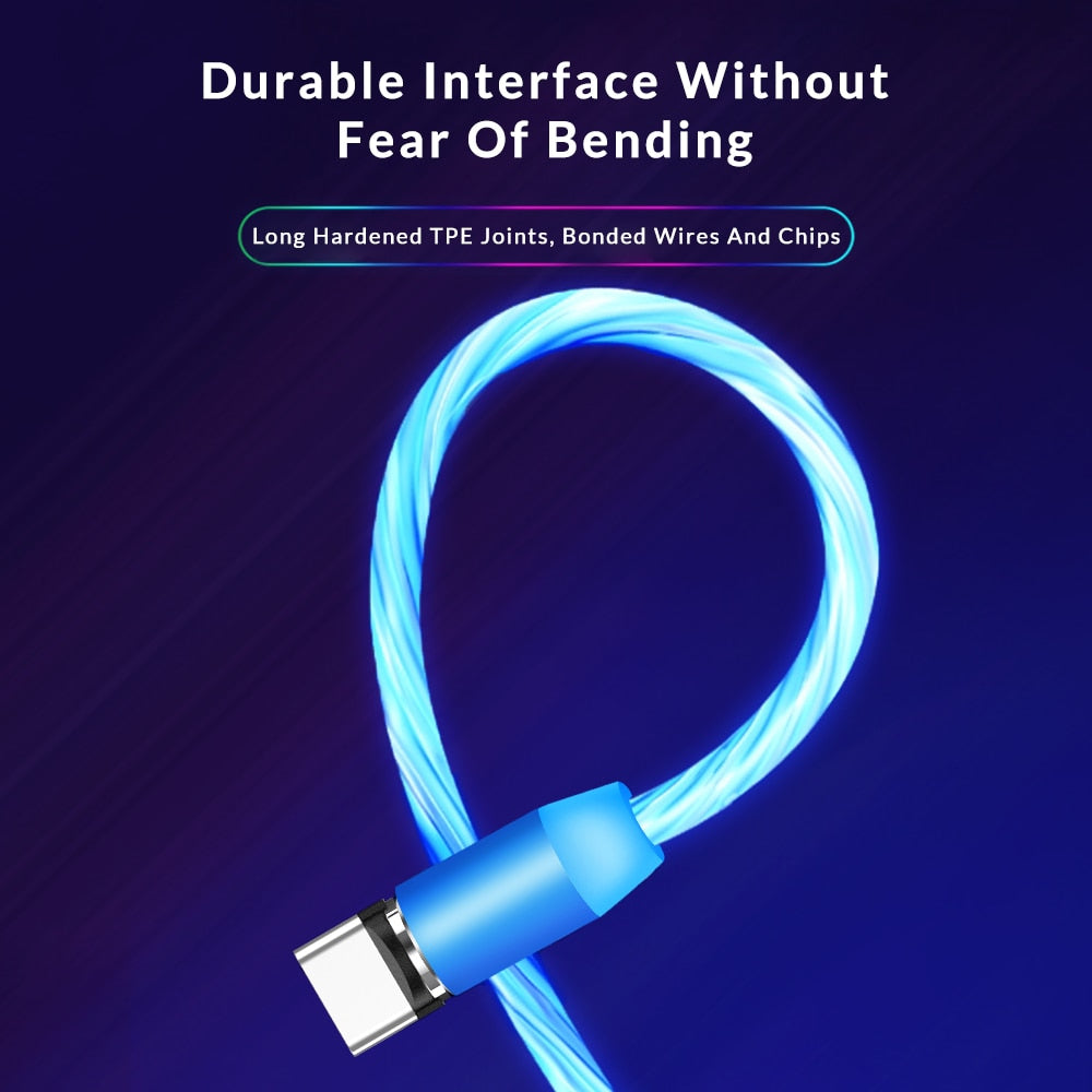 LED Flow Glow Lighting Magnetic USB Cable