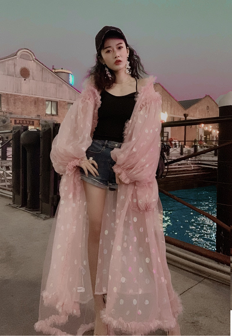 Trendy Summer Transparent Puff Sleeve