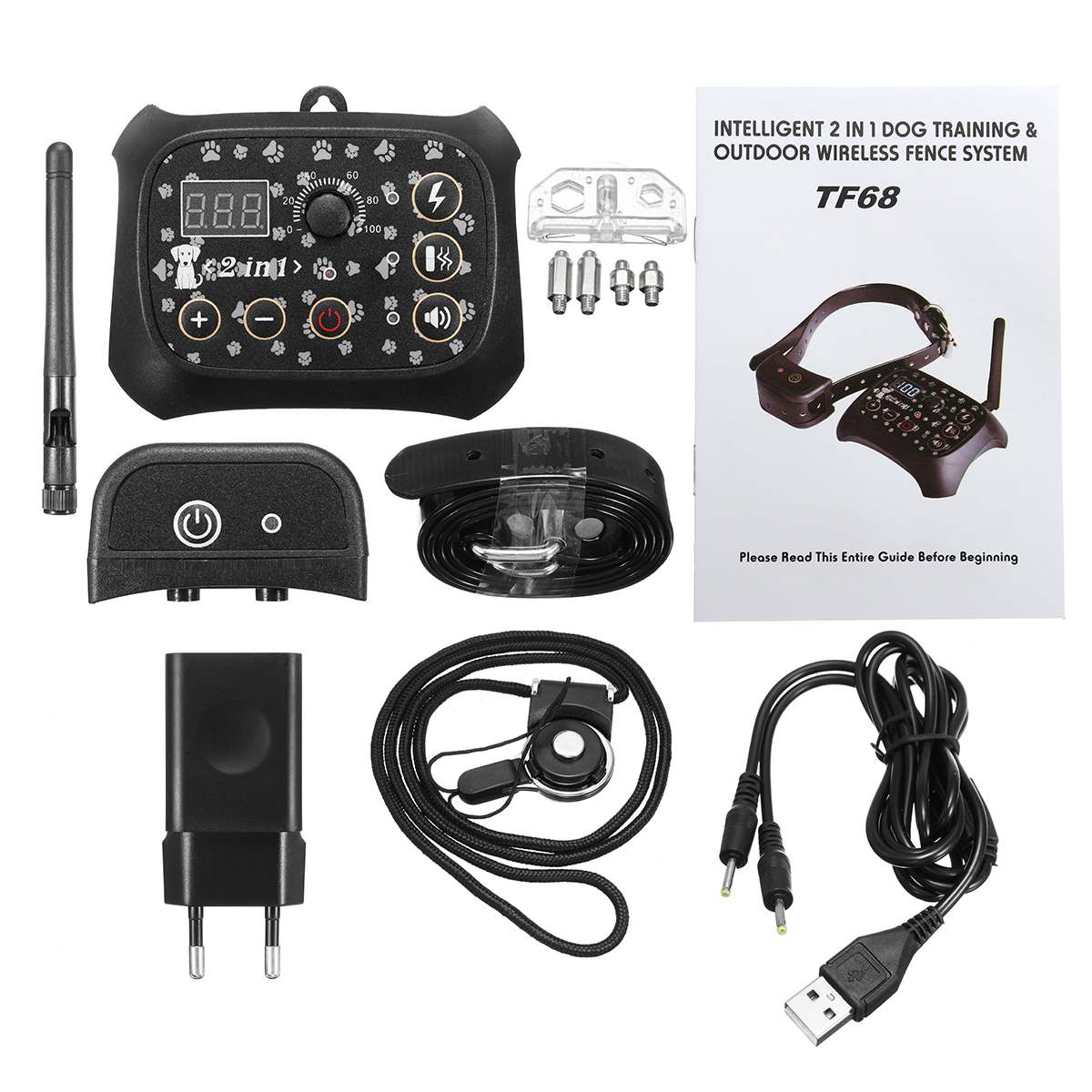 Electronic Wireless Remote Dog Training Collar Fence Containment System Dog Training Collar