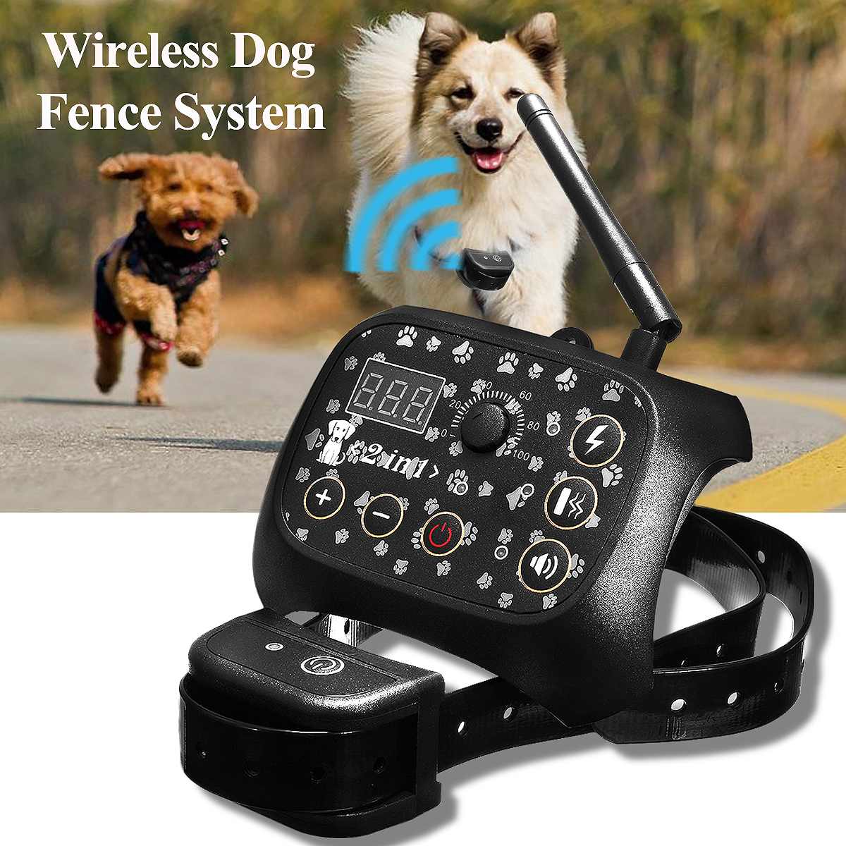 Electronic Wireless Remote Dog Training Collar Fence Containment System Dog Training Collar