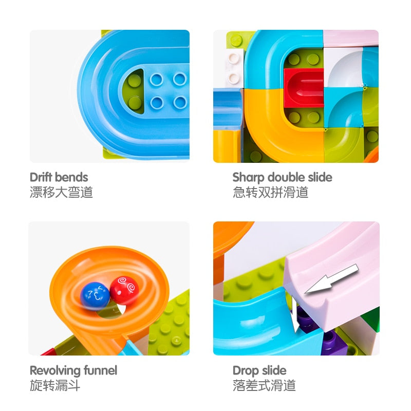 52Pcs Big Size Educational Bricks Race Run Block