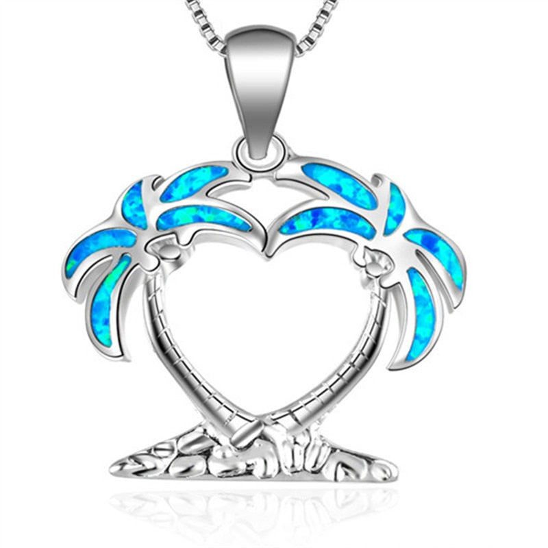 FDLK Fashion Blue Opal Sea Turtle Pendant Necklaces for Women Female Animal Wedding Statement Chain Necklace Ocean Beach Jewelr