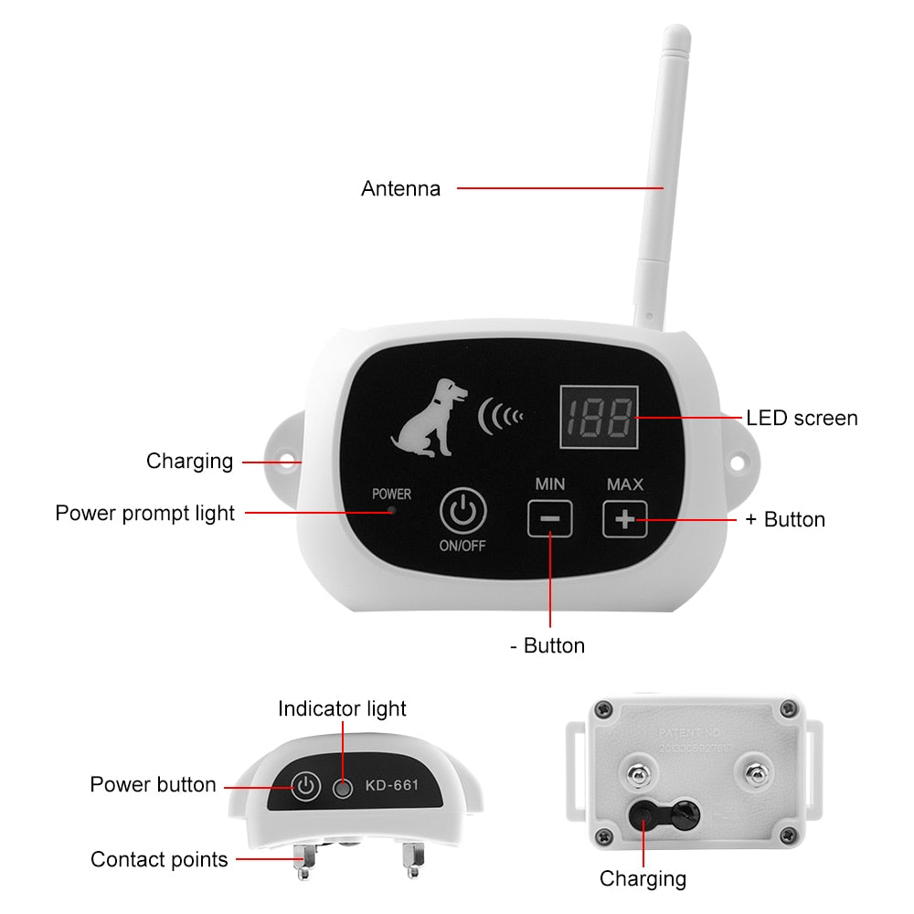 Wireless Waterproof Remote Electronic Fencing Dog Training Collar