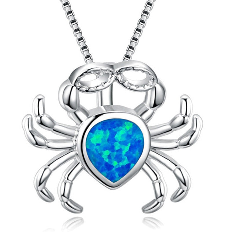 FDLK Fashion Blue Opal Sea Turtle Pendant Necklaces for Women Female Animal Wedding Statement Chain Necklace Ocean Beach Jewelr