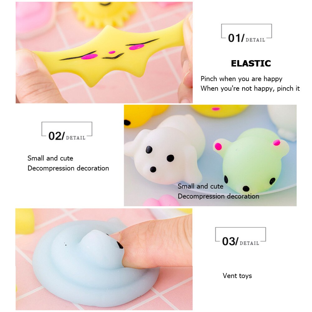 1pc Cute Bunny Rabit Mochi Animals Mini Squeeze Decompression Toy Stress Relief Healing Sensory Fidget Toys for Adults Kids Gift