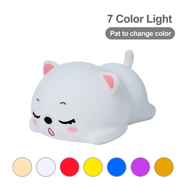 Touch Rabbit Night Lights Silicone Dimmable USB Rechargeable Lamps for Children Baby Gifts Cartoon Cute Animal Rabit Night Lamp