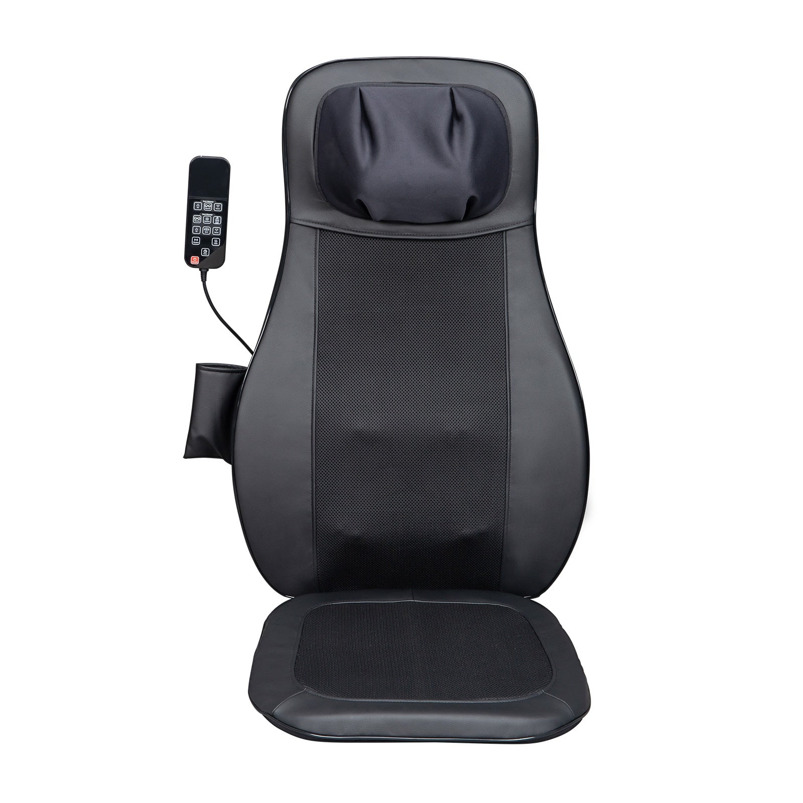 Black vibration heating kneading massage chair