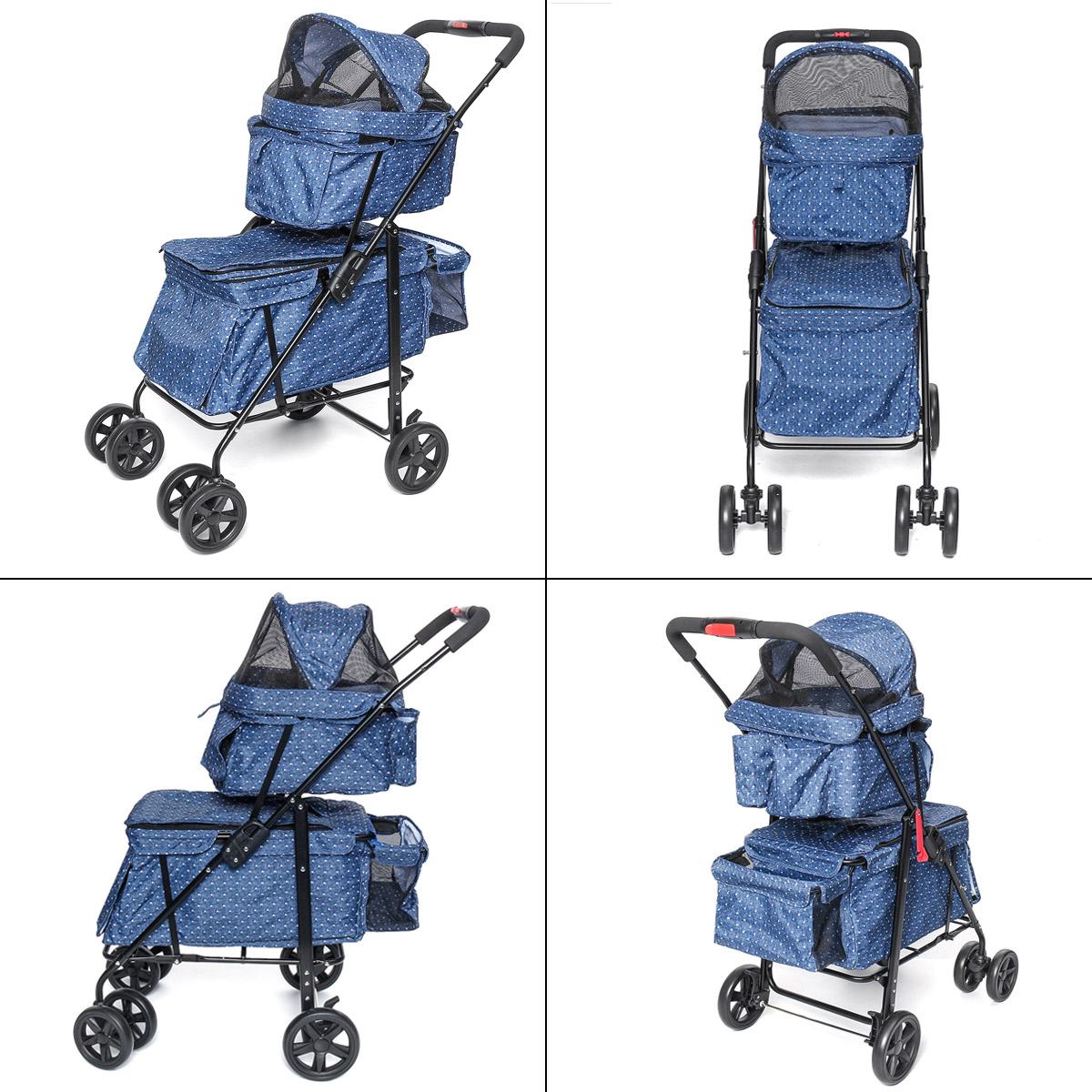 NEW 2 In 1 Outdoor Double Deck Carrier Pet Stroller