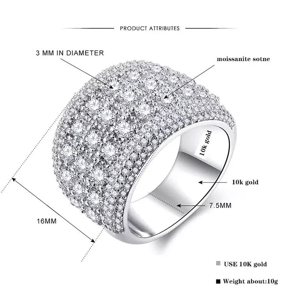 Luxury Moissanite Diamond Ring
