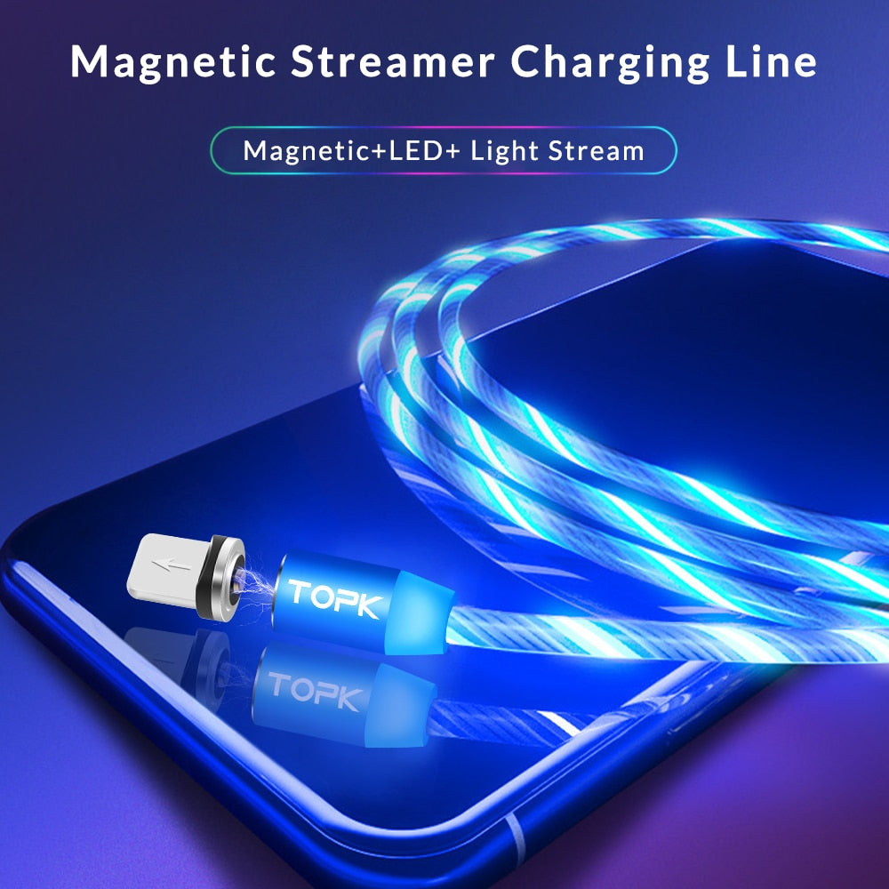 LED Flow Glow Lighting Magnetic USB Cable