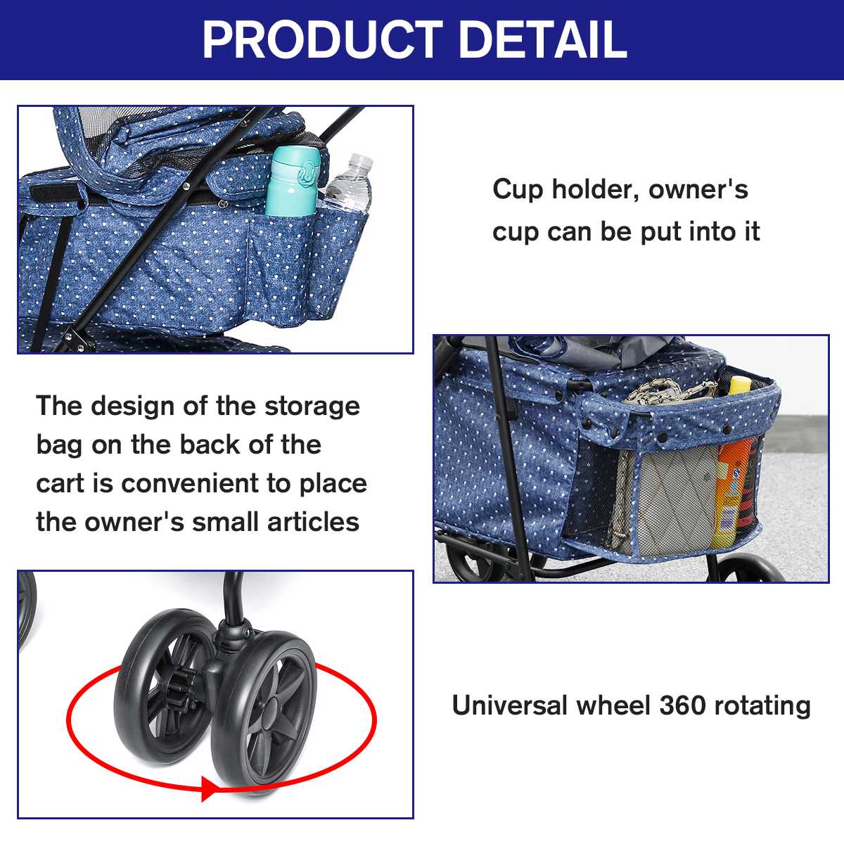 NEW 2 In 1 Outdoor Double Deck Carrier Pet Stroller